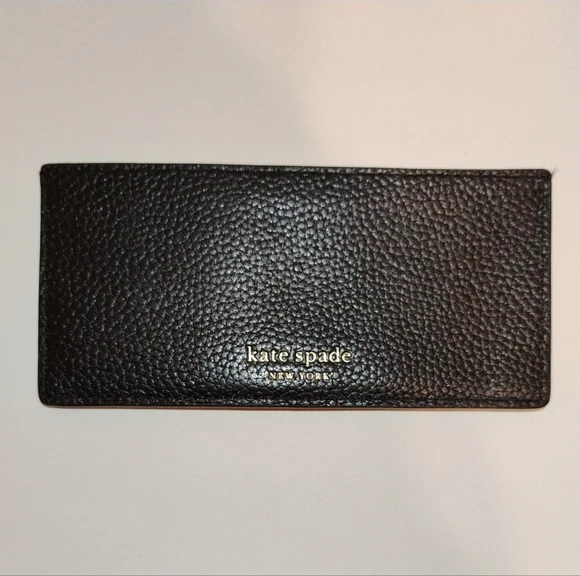EUC Kate Spade Long Card Holder/Wallet - Black Pebbled Leather - Picture 3 of 5